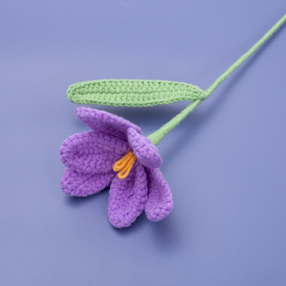 Handcrafted Crochet Crochet Flower Handmade Simulation Artificial Tulip Tulip Yarn  Mother's Day