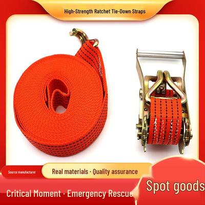 Car Tie-Down Straps with Hook for Cargo Tightening and Fastening