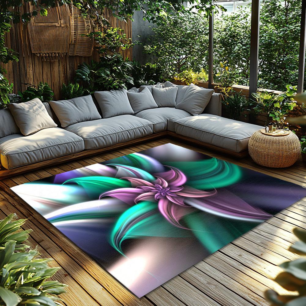Tuniu Floral Abstract Design Rug Non-Slip Home Decor Living Room Carpet Mat