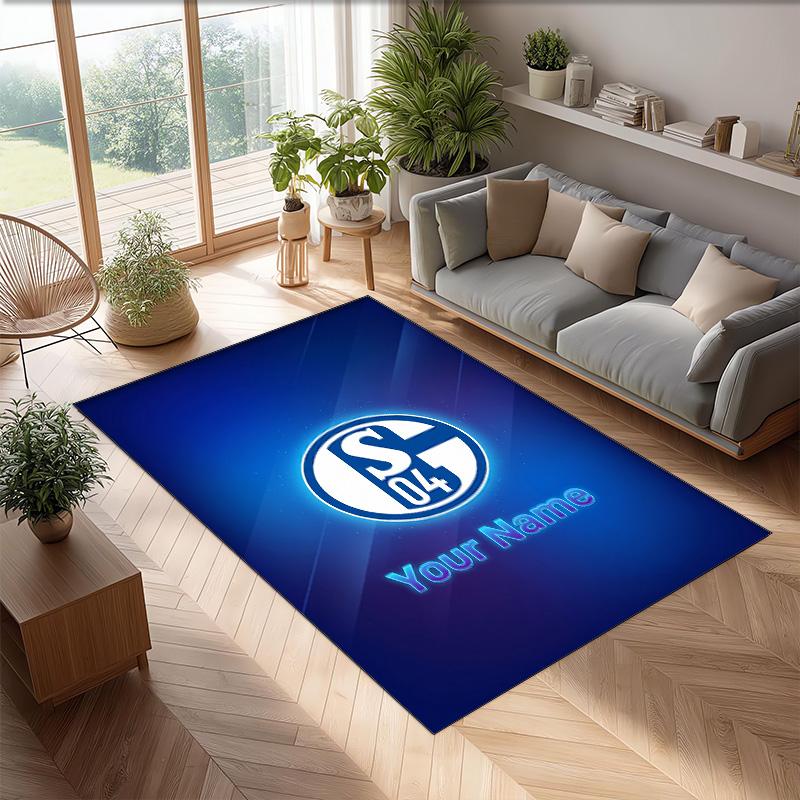 Tappeto in Velluto di Cristallo Stampato Schalke 04 FC Tappeto Antiscivolo in Velluto di Cristallo Per Divano Camera da Letto Decorazione Interna per la Casa