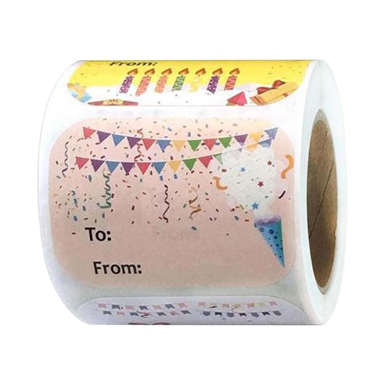 

200pcs Gift Tags - Happy Birthday Self-Adhesive Sticker Labels - For Women Men Kids - Decorations - One Size