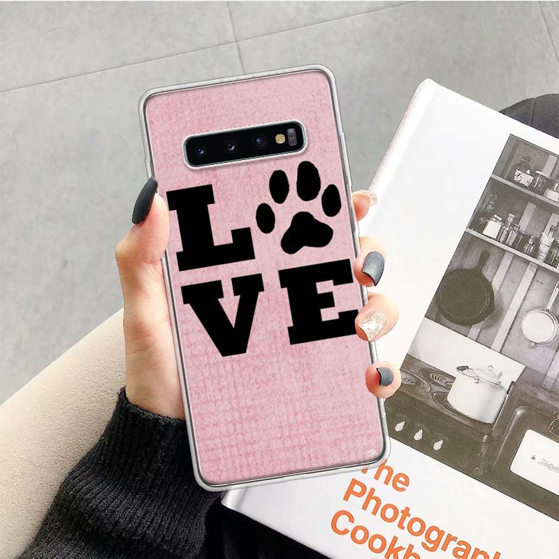 dog footprint Paw Phone Case For Samsung Galaxy S26 Ultra S23 S24 S25 Edge S20 FE S21 S22 Plus Soft Print Shell Cover Fundas Gal