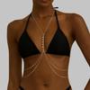 14K Gold Plated Brass Body Chain Women Sexy Layered Belly Waist Chain Summer Beach Crystal Beads Jewelry