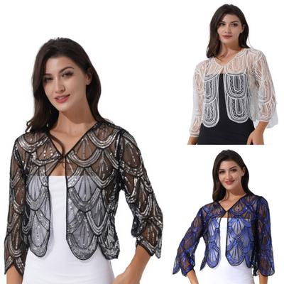 Kadın Dantel Bolero Uzun Kollu Kanca-Göz Kapatma Omuz Silkme Hırka Düğün Olay Elbise Aksesuarları