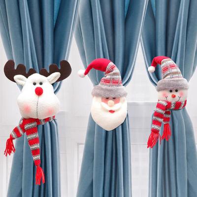 Christmas Curtain Buckle Tieback Santa Snowman Curtain Tiebacks Hook Fastener Buckle Clamp For Xmas Ornaments Decorations 2025