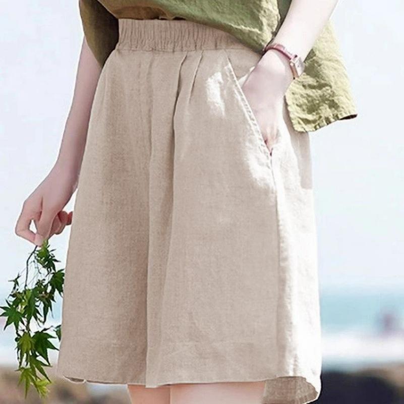 Linen Five-point Pants Loose Retro Casual Shorts Cotton and Linen Women's Pants