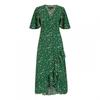 Womens/Ladies Leopard Print V Neck Flutter Wrap Dress