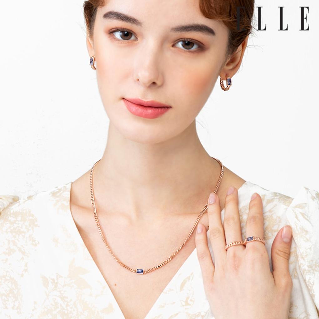 Bold Chain Blue Necklace ELBRNN147