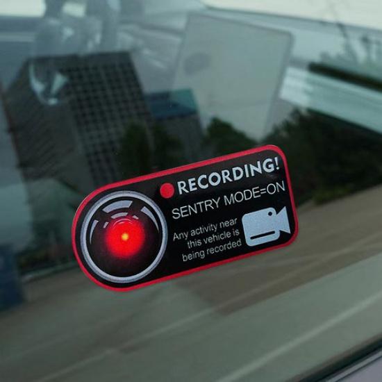1Pc Window Sticker Safety Warning Decal For Car Sentry Mode Recorder Accessories