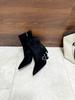 European and American temperament versatile suede pointed high-heeled short boots