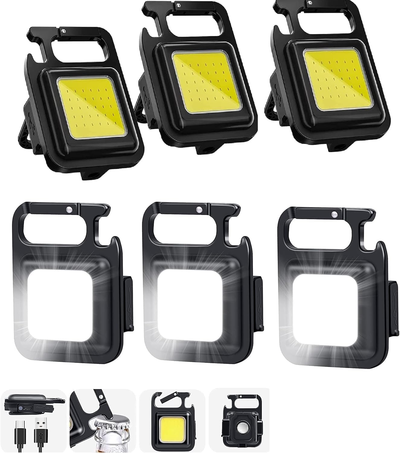 

Светодиодный прожектор, COB рабочий свет, Мини-прожектор, Мини-фонарик, Перезаряжаемый от USB, Тип брелка, Ультрамини, 45 г, Компактный и легкий, 800