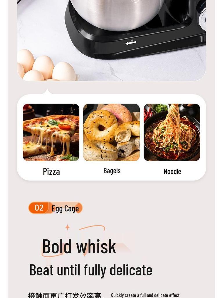 Chigo Multifunktionale Küchenmaschine: Automatischer Teigkneter, Gewerbemixer, Milchmixer und Eierschläger