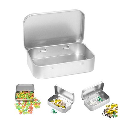 Praktischer Eisenbehälter mit Deckel Rechteckige Leere Klappdose für Snacks und Kleinteile Organizer für Geld Münzen Süßigkeiten