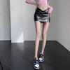 High-Waisted Black PU Leather A-Line Short Skirt - Slimming, Sexy, Hip-Hugging Design for Women (2026)