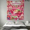 Erdbeer-Shortcake Wandbehang Bedruckter Stoffdecke Dekorative Wandteppiche für Schlafzimmer Wohnzimmer Heimdekoration