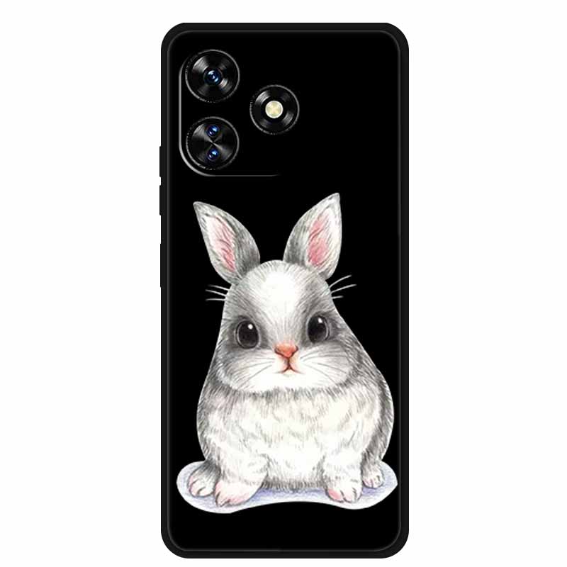 Funda For Oukitel C51 Case Cute Cartoon Cat Black Silicone Soft Phone Case For Oukitel C51 Back Cover Cases C 51 Coque 6.8" Capa