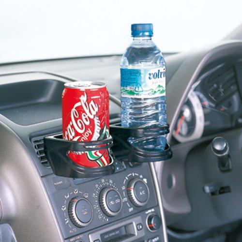 SEIWA Car Supplies Drink Holder, 8 Pairs of Air Conditioner Drinks, 2 Pieces, Black W351