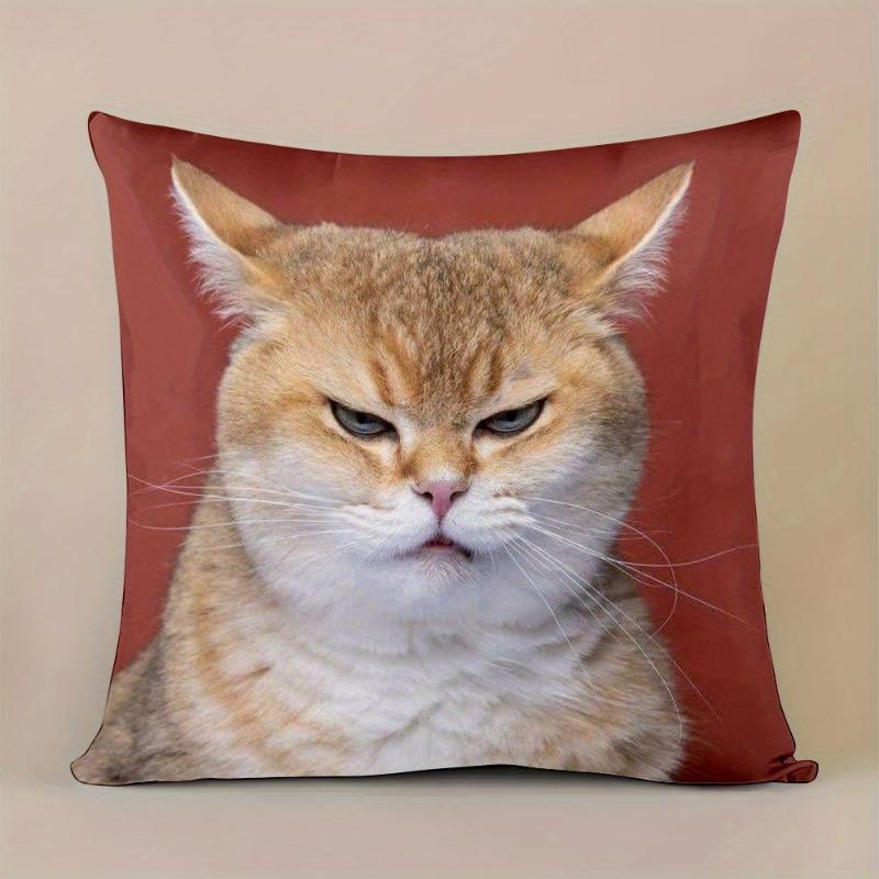 1Pc Cat Design Cushion Covers Chair Living Room Pillowcase Cozy Zipper Sofa Pillow Covers Animal Bedroom Indoor Home Decor