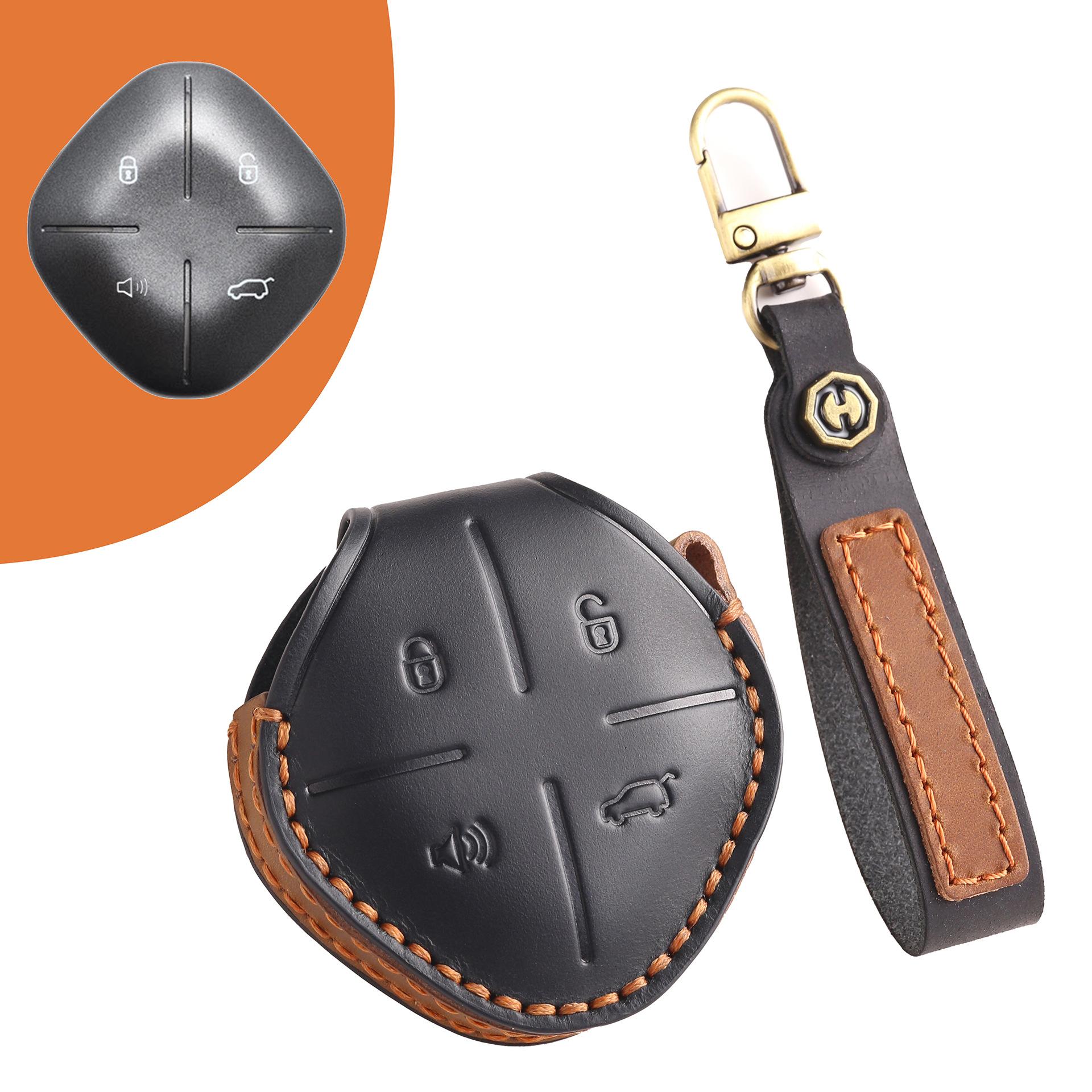 

Suitable for Jietu Dasheng key cover, leather 2022, 23 IDM Chery car DCT keycase, ring bag. чёрный