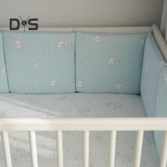 6-teilige Krippeneinlage zum Zahnen, 11,8 x 11,8 Zoll, Antikollisions-Babybett-Stoßstangenpolster, Krippenseitenschutz, Kinderbettschienenschutz