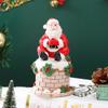 Santa Figurines Resin Cute Collectible Santa Sitting On Chimney Table Centerpiece For Home Indoor Living Room Bedroom Office