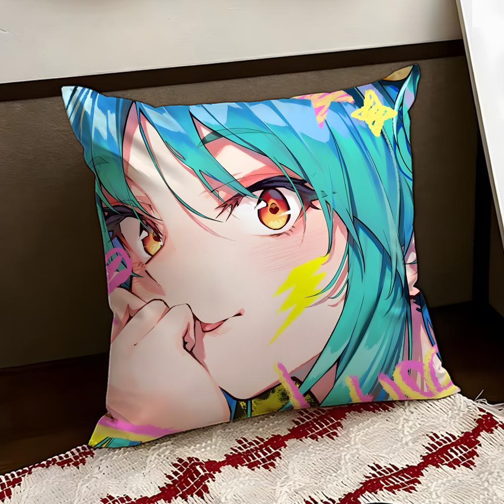 Anime UUrusei YYatsura Cushion Cover Reversible Soft Durable Pillow Cover Home  Car MultiScene Use for Daily Comfort