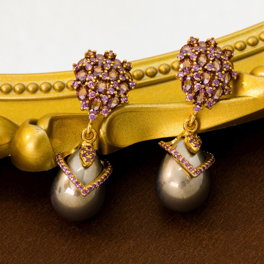New Micro Inlaid Zircon Light Luxury Water Drop Pearl Earrings Women Hong Kong Style French Fashionable