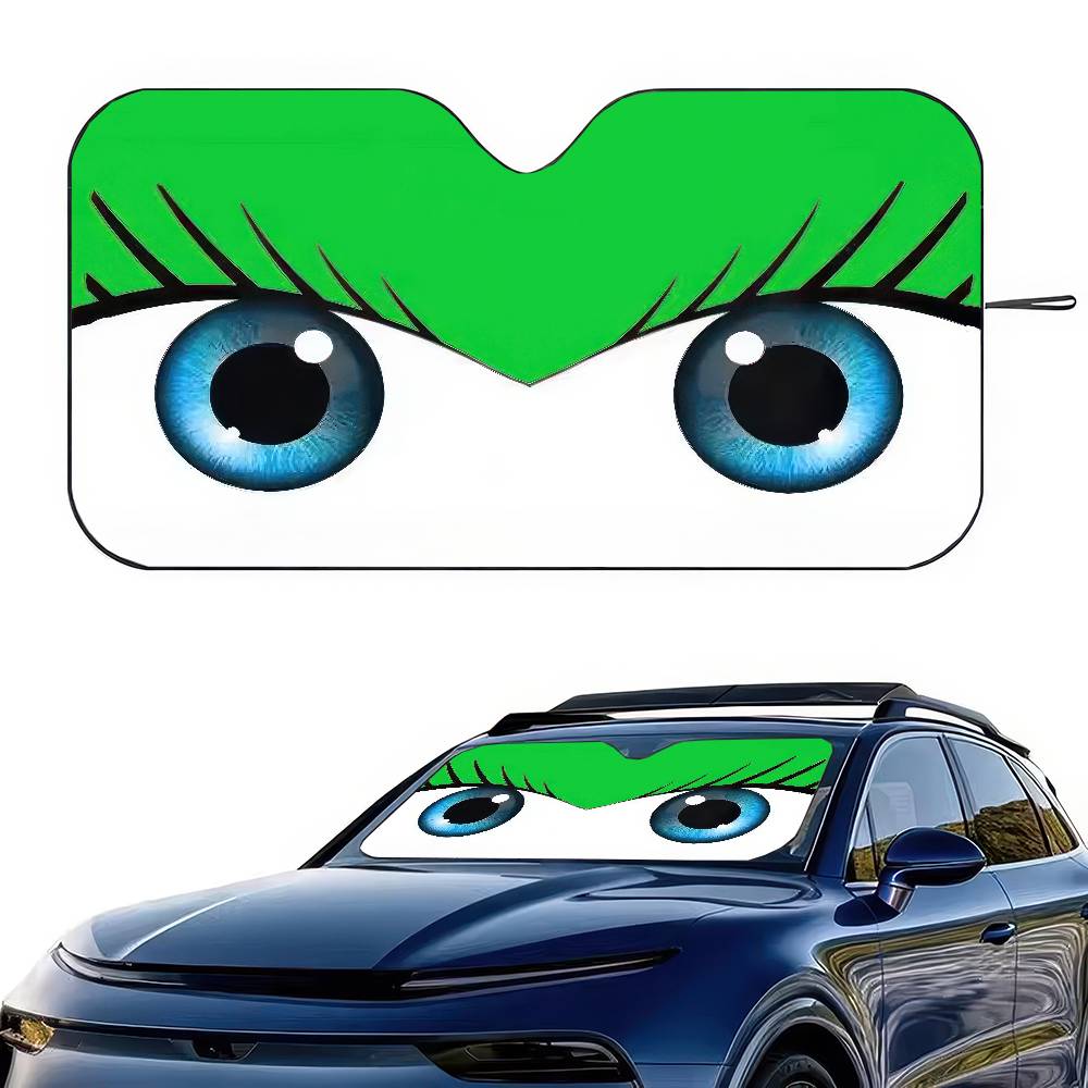 Cute Girl Car Eyes Windshield Sunshade Car Window Windscreen Cover Sun Shade Auto Sun Visor Car-covers Car Solar Protection