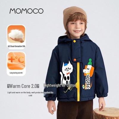 MOMOCO Jungen Kapuzen-Winterjacke mit Polsterung