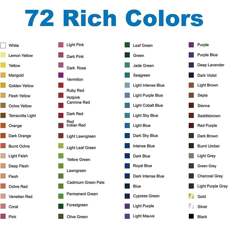 

72 120 цветов, цветные мягкие карандаши на масляной основе, набор карандашей для рисования с пеналом, художественные принадлежности, подарок для взрослых, начинающих художников 72 Colors
