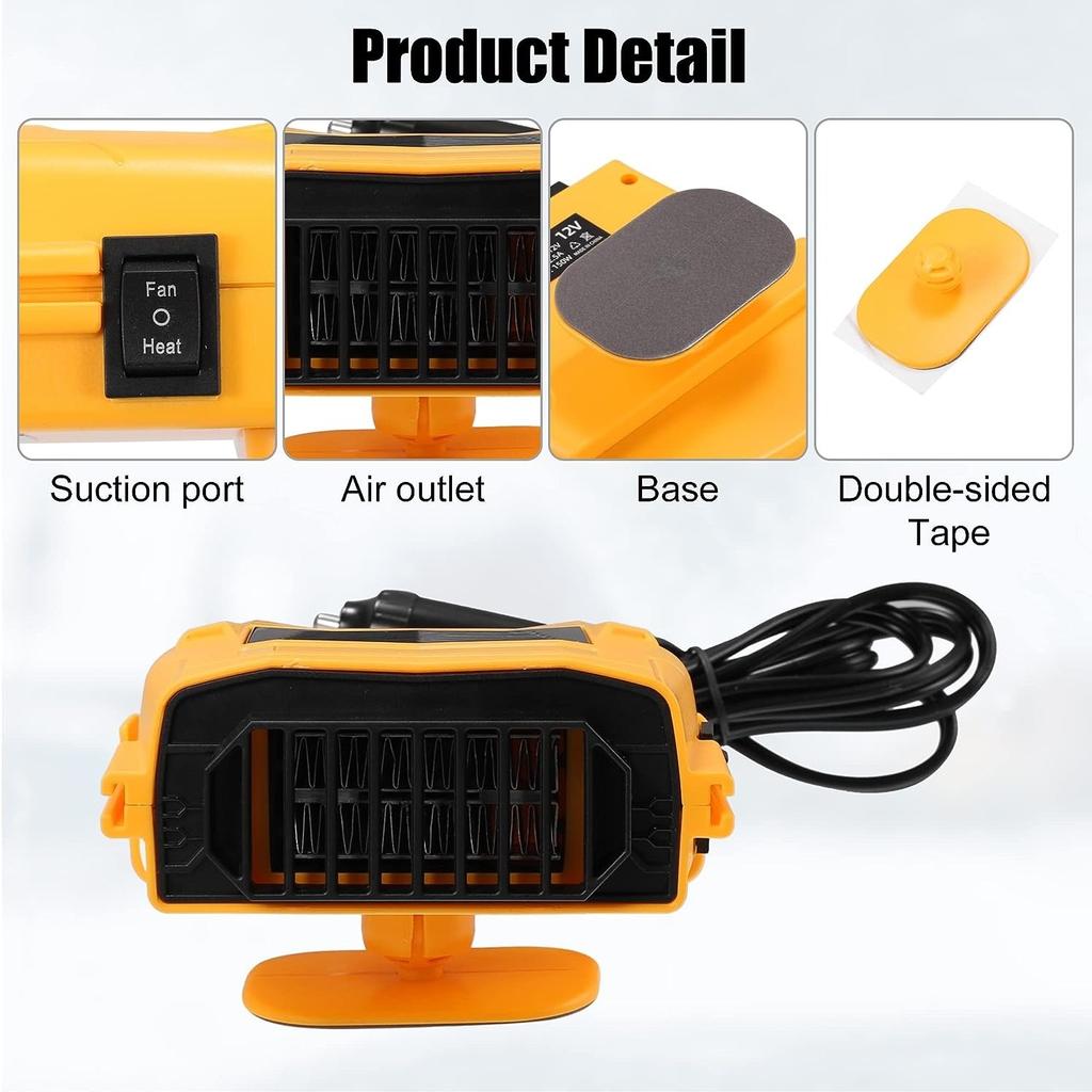 Aquecedor de carro 12V 150W 2 em 1 Ventilador de aquecimento e resfriamento