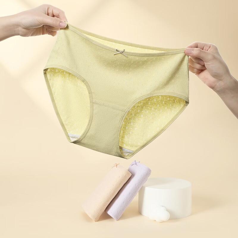 Fenteng Women's 100% Cotton Antibacterial 3-Pack Briefs