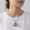 Metal Chain Football Necklace Rhinestone Soccer Necklace Football Pendant Choker  Sports