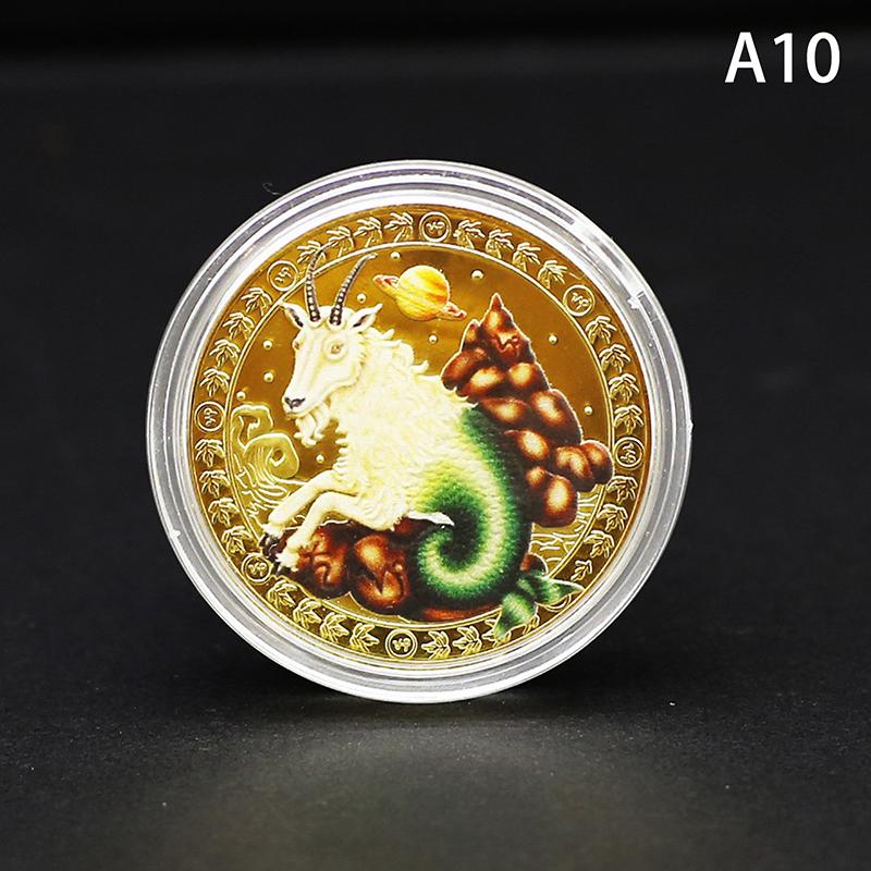 Zwölf Sternbilder Gedenkmedaille Münze Dekoration Farbig Sammlerstück Dekorative Münzen Souvenir Geschenk