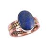 Natural Lapis Lazuli Gemstone Two Tone 925 Sterling Silver Gift Ring S.10 l4N48