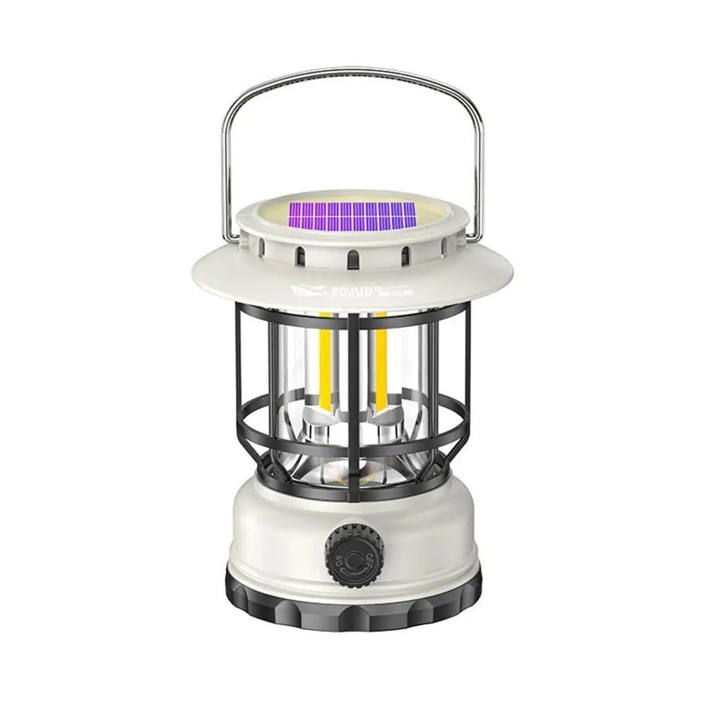 LED Camping Lantern, Outdoor Retro Waterproof Light, Lamp, Horse Ambient USB Brightness-Adjustable Rechargeable Solar S7J9