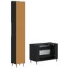 2 Piece Bathroom Cabinet Set HAARLEM Black Wood Material