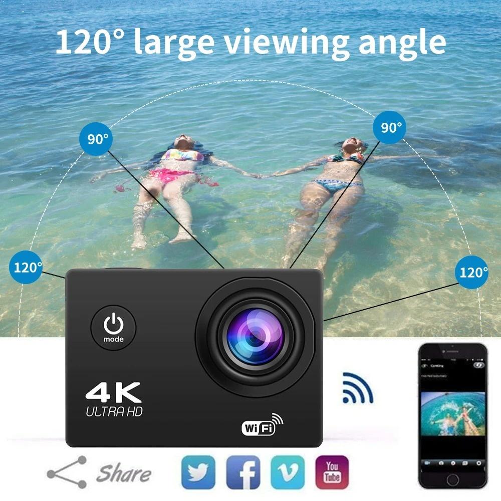 4K Ultra HD Action Camera - Mini Waterproof Sports Cam with WiFi, Outdoor DV Recorder