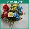 Artificial Flower Six Head Rose Silk Plant Home Decor Fake Greenery For Living Room