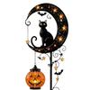 Solar Metal Black Cat Garden Stake Light Halloween Black Cat Warm Light Decorative for Yard Lawn Patio Pathway Walkway