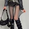 Retro-Style Openwork Floral Mesh Stockings Irregular Jacquard Lace Fishnet Pantyhose