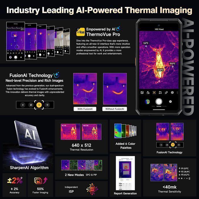 Robustes 5G Smartphone Ulefone Armor 28 Ultra 32GB+1TB Thermografie 6.67” 10600mAh Unzerbrechliches Tragbares Telefon Dual-SIM