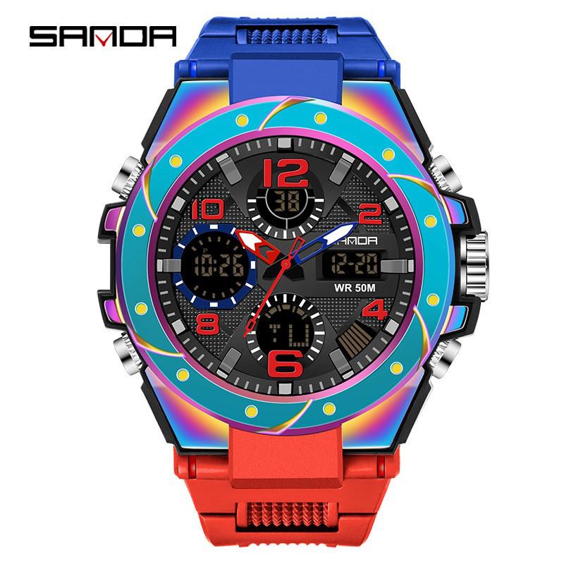 Sanda Youth Tactical Luminous Multifunction Waterproof Men's Electronic Watch
