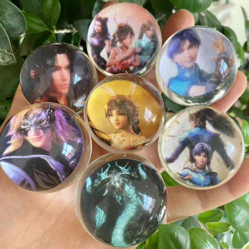 Elastic Cartoon Rubber Bouncing Balls, Extra Large, 50-Pack for Capsule Toy Machines