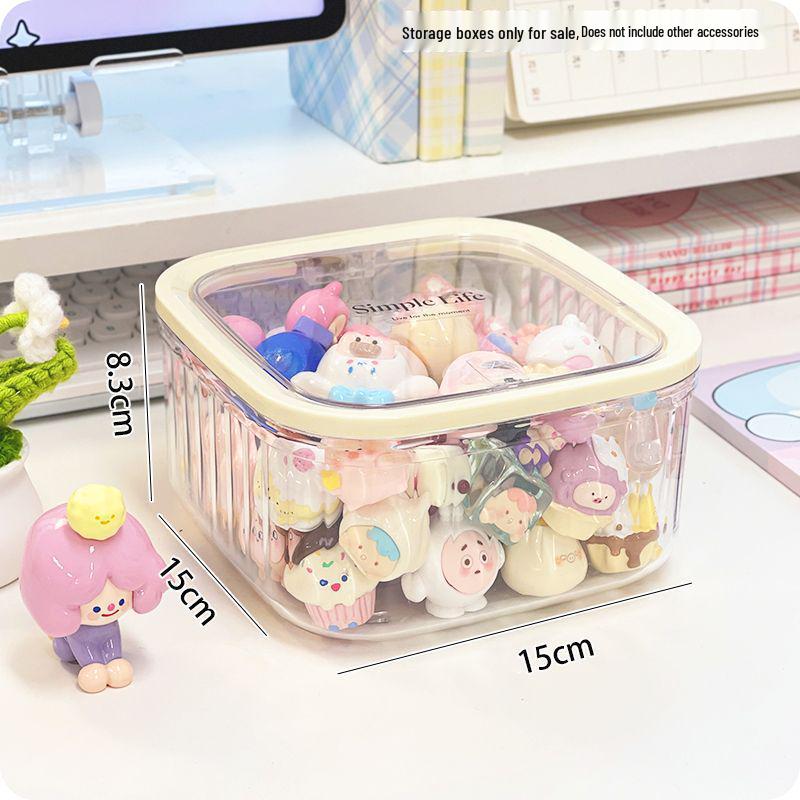 Transparent Acrylic Storage Jar for Miniature Figures and Ornaments, Large Capacity