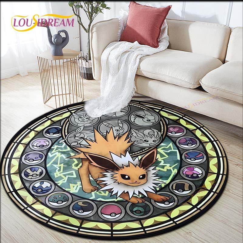 Çizgi Film Pokemon Pikachu Yuvarlak Halı Oturma Odası Halıları Alan Halısı Giriş Matı Yatak Odası Halı Paspası Çocuklar İçin Oturma Odası Halıları