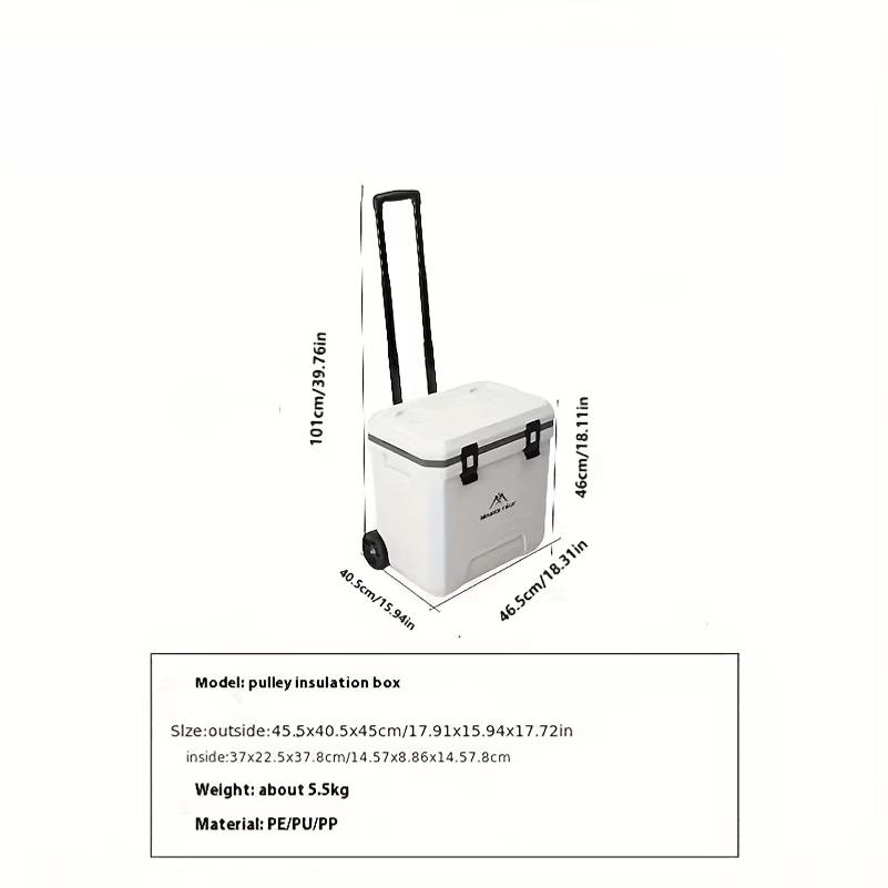 38L Outdoor Refrigerator with Wheels Portable Insulated Box BBQ Car Insulated Box Refrigerator Trolley Refrigerato