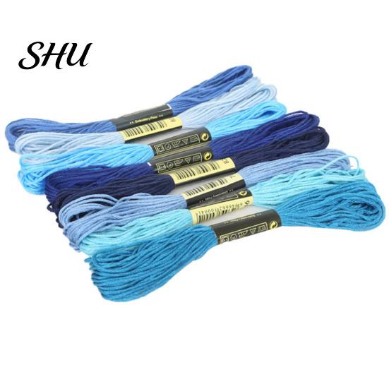 Colorful Thread 8Pcs 7.5m Cross Stitch Embroidery Cotton Skein DIY Craft Sewing Skeins for