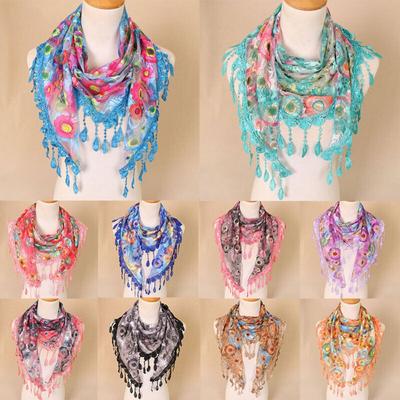 Solid Hollow Shawl Polyester Church Prayer Headband Fashion Triangle Veil Scarf
