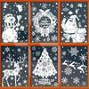 Christmas Snowflake Elk Snowman Glass Sticker Noel Ornaments Xmas Wall Stickers Merry Christma Decor Happy New Year Sticker